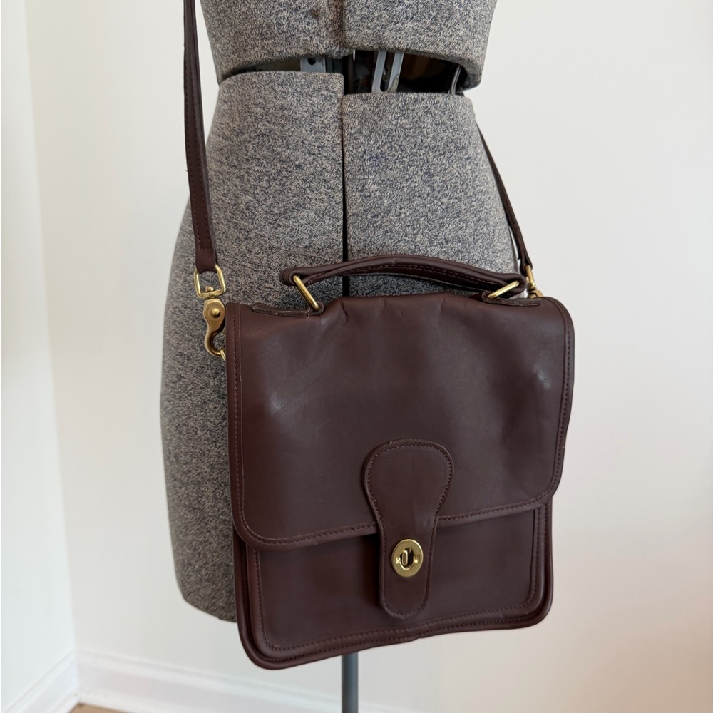 COACH VINTAGE 1980s MAHOGANY BROWN STATION BAG #5130